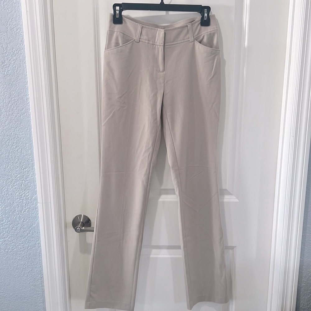 Wide Leg Pants in cream color perfect for someone that works in an office.